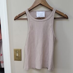 Petal & Pup Beige Ribbed Tank Top